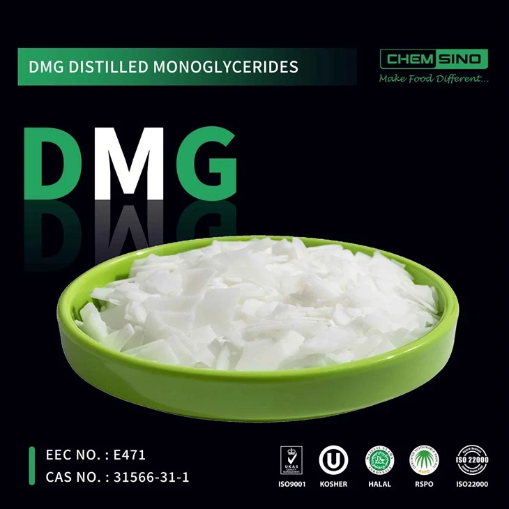 Nru CAS 123-94-4 Distillat Monogliċeridi Flake Manifattur tal-Kimiċi Flake Dmg